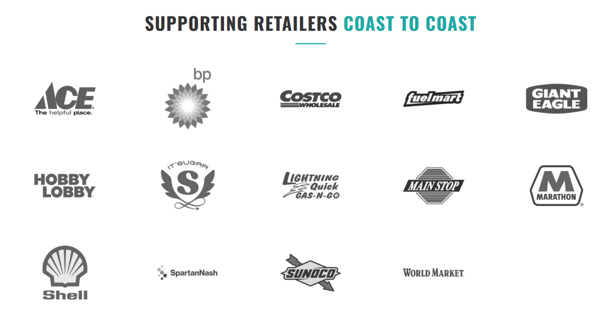 homepage supporting retailers section